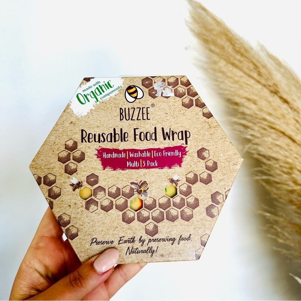 Reusable Food Wrap Set — Brown Hexagon Multi-Pack
